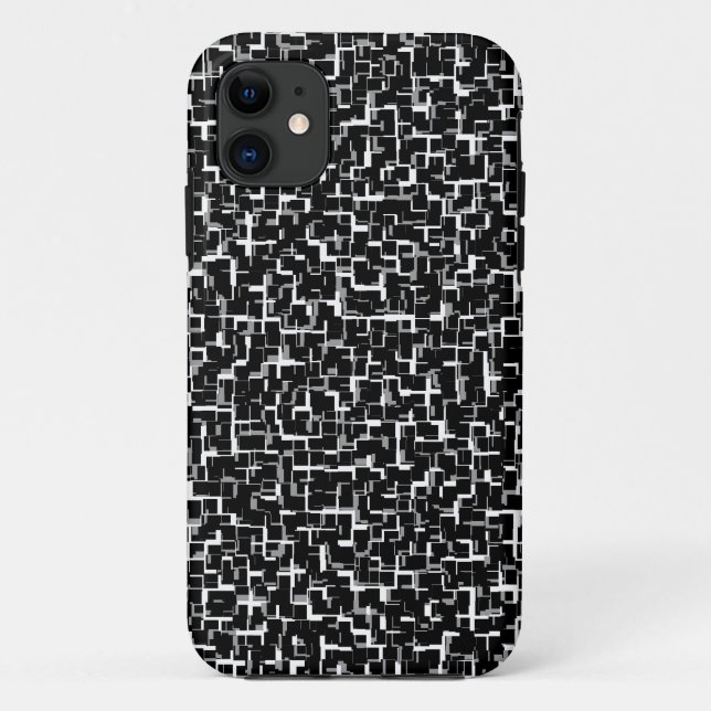 Coques Case-Mate iPhone Camion numérique noir blanc Motif jaune (Dos)