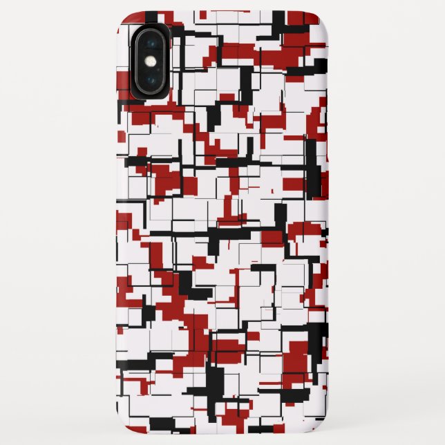 Coques Case-Mate iPhone Camion numérique noir blanc Motif rouge (Dos)