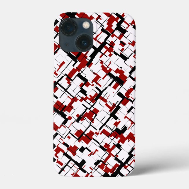Coques Case-Mate iPhone Camion numérique noir blanc Motif rouge (Verso)