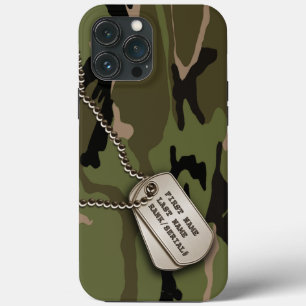 iPhone 13 Pro Max Case Camion vert militaire avec étiquette de chien