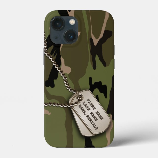 Coques Case-Mate iPhone Camion vert militaire avec étiquette de chien (Verso)