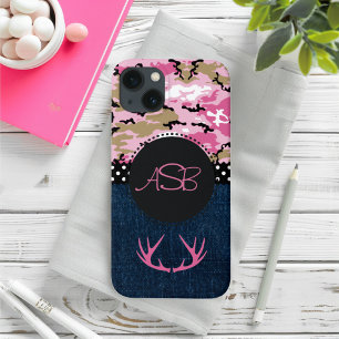 Case-Mate iPhone Case Camo Antler Rose de Jeans bleu foncé sur mesure