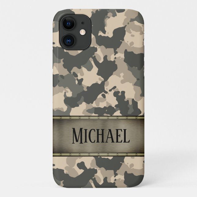 Coques Case-Mate iPhone Camo Army Camouflage vert Personnalisé (Dos)