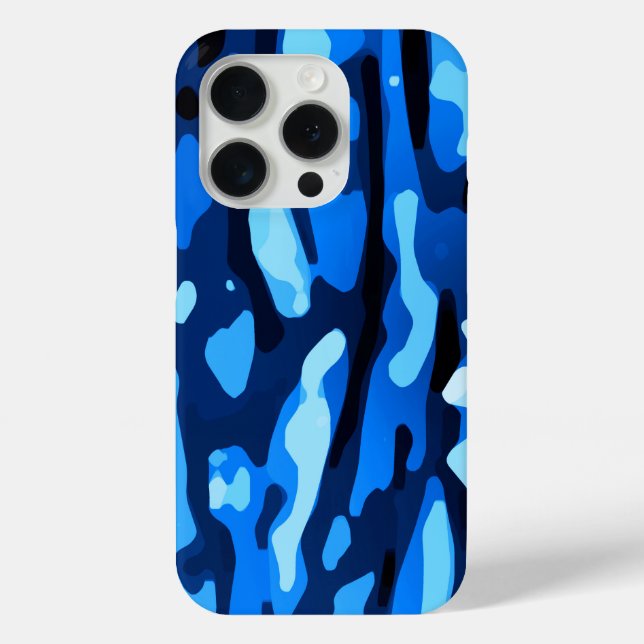 Coques Case-Mate iPhone Camo bleu Abstrait Motif (Verso)