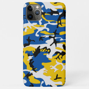 Coque iPhone 11 Pro Max Camo bleu et jaune