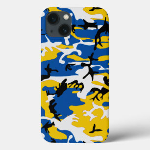 iPhone 13 Case Camo bleu et jaune