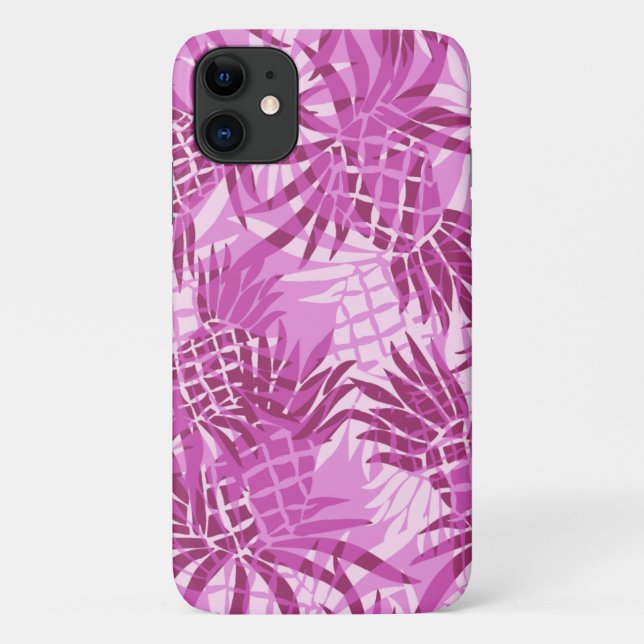 Coques Case-Mate iPhone Camo d'ananas Tropical hawaïen - rose (Dos)
