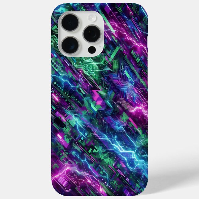Coques Case-Mate iPhone Camo électrique, design futuriste, camouflage néon (Verso)