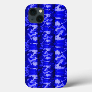 iPhone 13 Case Camo en bois bleu 3D