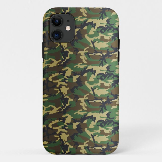 Coques Case-Mate iPhone Camo en bois standard foncé (Dos)