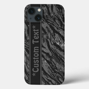 iPhone 13 Coque Camo en gris urbain avec texte personnalisé