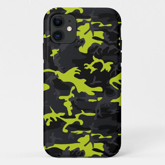 Coques Case-Mate iPhone Camo Faits saillants Lime (Dos)