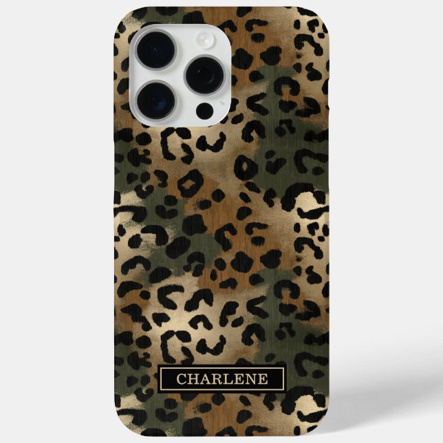 Coques Case-Mate iPhone Camo Leopard Print Monogrammed (Verso)