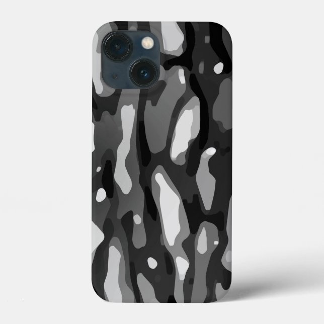 Coques Case-Mate iPhone Camo noir blanc gris Motif Abstrait (Verso)
