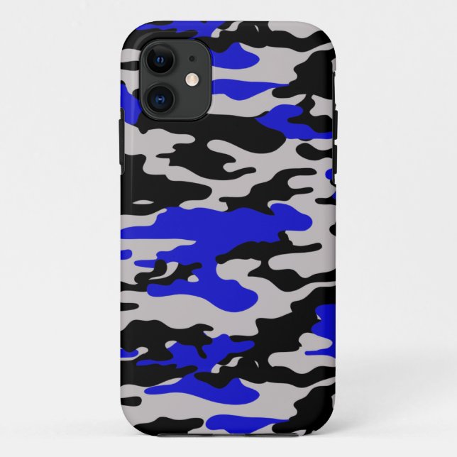 Coques Case-Mate iPhone Camo noir et bleu - iPhone 5 (Dos)