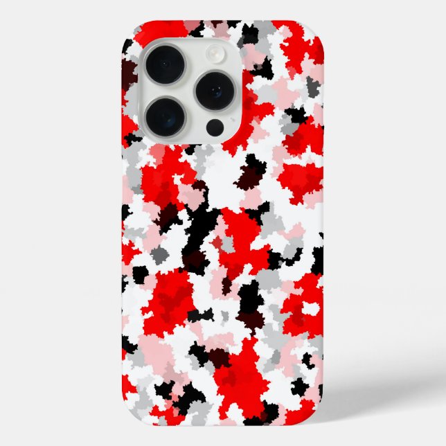 Coques Case-Mate iPhone Camo noir rouge noir noir Conception abstraite (Verso)