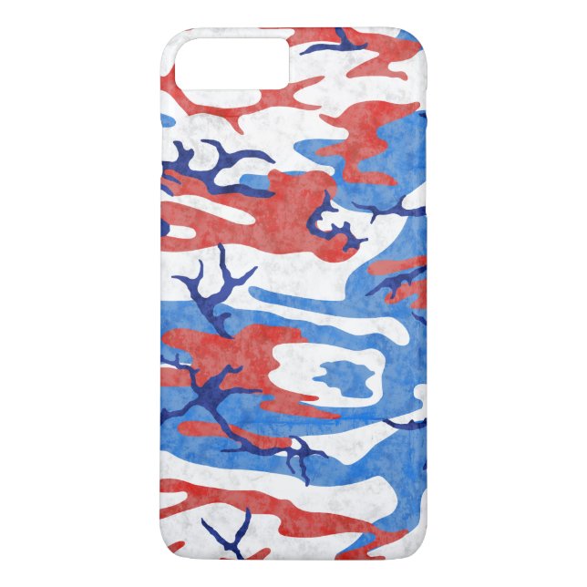 Coques Case-Mate iPhone Camo rouge et bleu détendu (Dos)