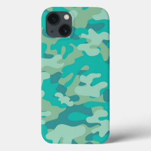 Etui iPhone 13 Camo turquoise et bleu