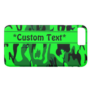 Coque iPhone 8 Plus/7 Plus Camo vert Alien avec texte personnalisé