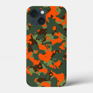 Coque Case-Mate iPhone Camo vert avec l'orange de flamme de sécurité