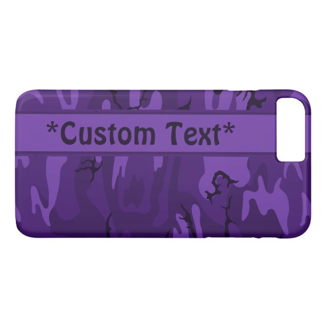 Coques Case-Mate iPhone Camo violet foncé avec texte personnalisé (Dos (Horizontal))