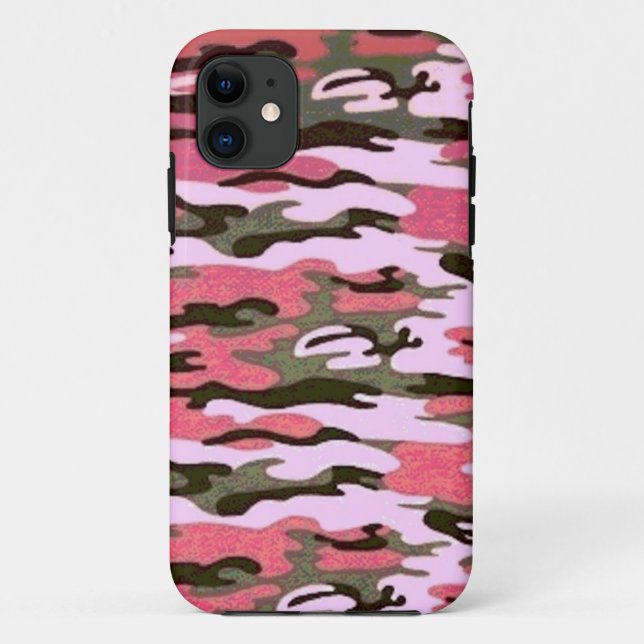 Coques Case-Mate iPhone Camoflauge rose et vert (Dos)