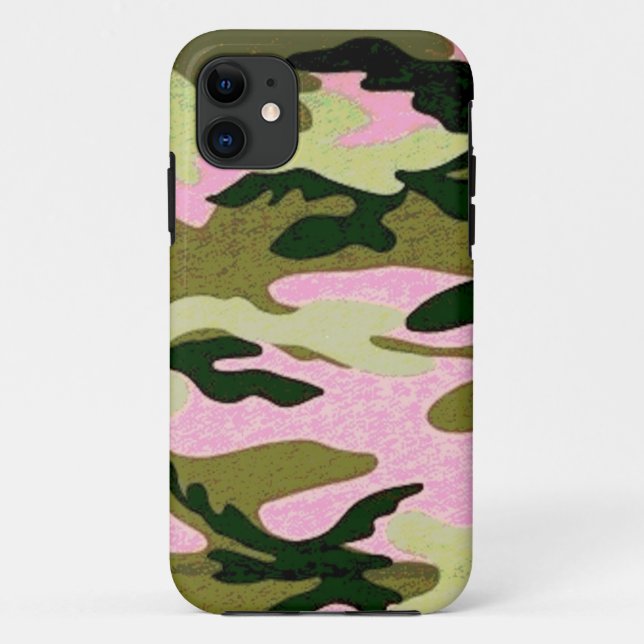 Coques Case-Mate iPhone Camoflauge rose et vert (Dos)