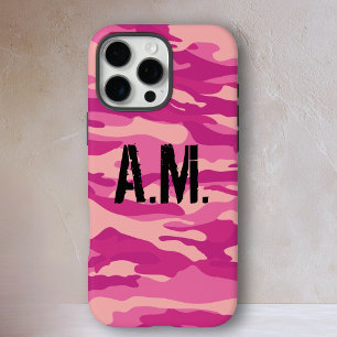 Coque iPhone 16 Pro Max Camouflage armée Monogramme rose