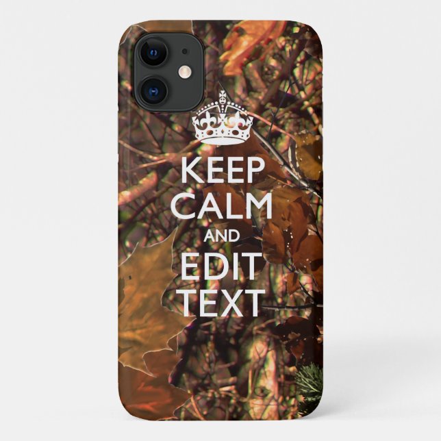 Coques Case-Mate iPhone Camouflage Automne Saison Restez Calme Votre Texte (Dos)