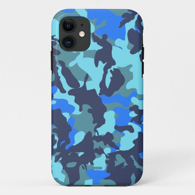 Coques Case-Mate iPhone Camouflage bleu (Dos)