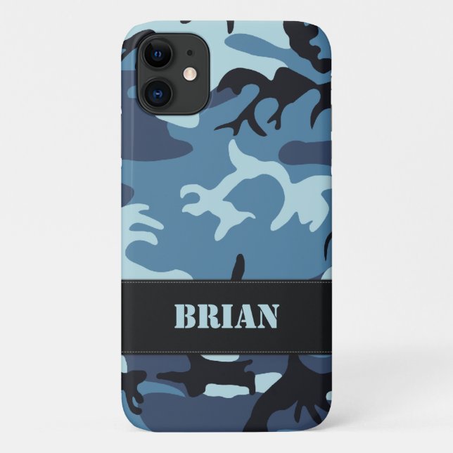 Coques Case-Mate iPhone Camouflage bleu (Dos)