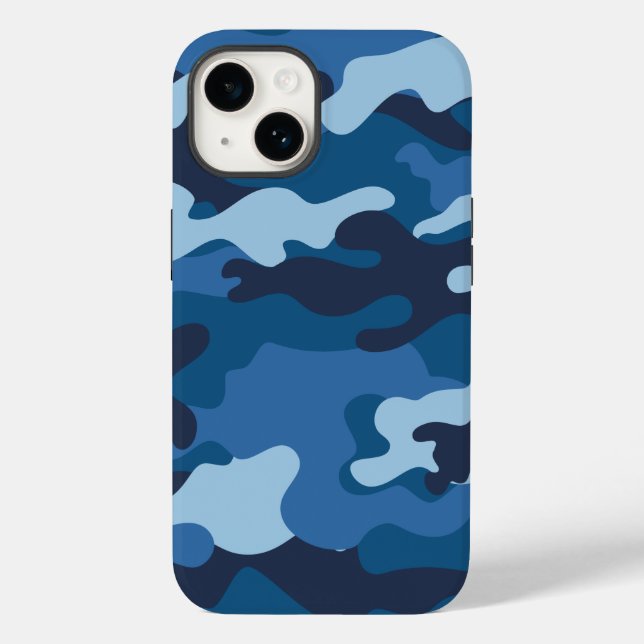 Coques Case-Mate iPhone Camouflage bleu mignon (Verso)