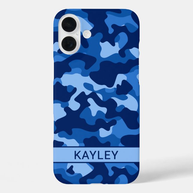 Coques Case-Mate iPhone Camouflage Bleu Personnalisé (Verso)