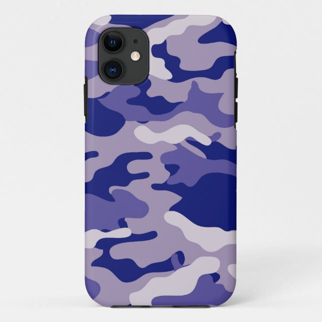 Coques Case-Mate iPhone Camouflage bleu texture Camo (Dos)
