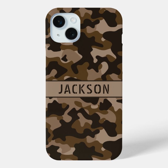 Coques Case-Mate iPhone Camouflage Brun Personnalisé (Verso)