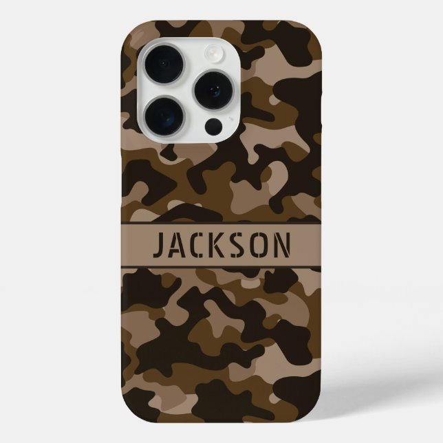 Coques Case-Mate iPhone Camouflage Brun Personnalisé (Verso)