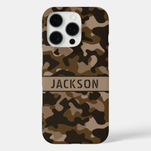 Coque iPhone 16 Pro Camouflage Brun Personnalisé