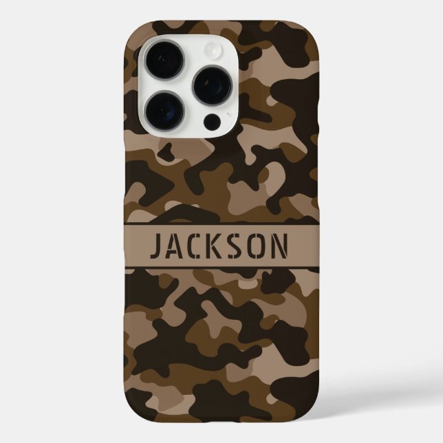 Coques Case-Mate iPhone Camouflage Brun Personnalisé (Verso)