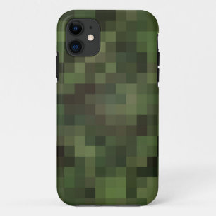 Coque iPhone 11 camouflage carré vert