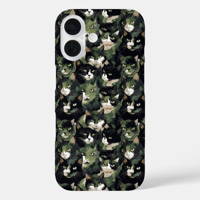 Coques Case-Mate iPhone Camouflage de chats verts (Verso)
