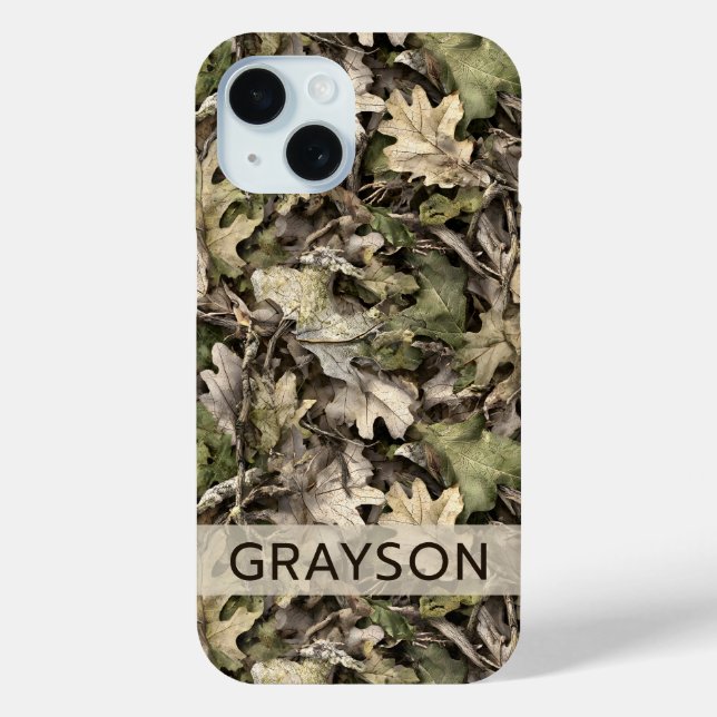 Coques Case-Mate iPhone Camouflage de feuilles Personnalisé (Verso)