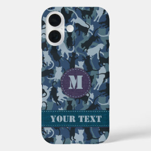 Coque Pour iPhone 16 Camouflage de la Marine des Chats