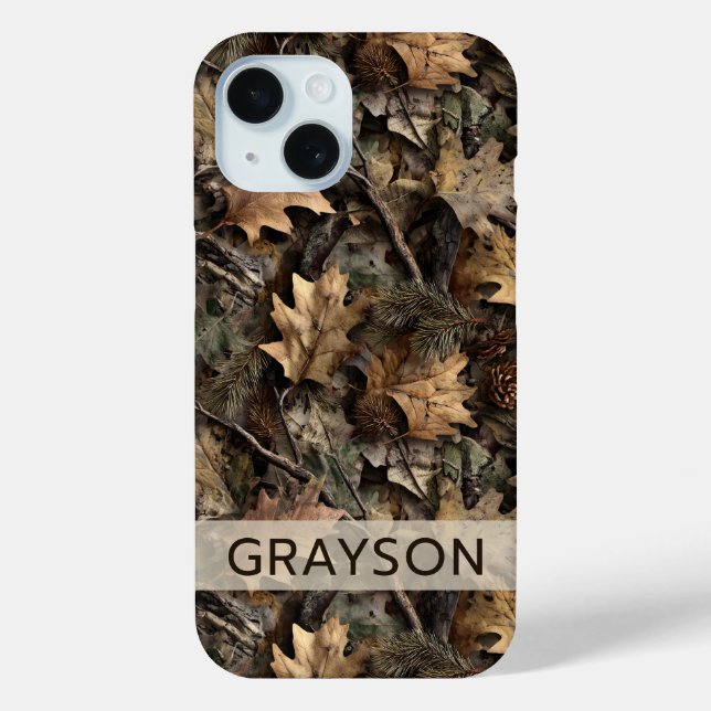 Coques Case-Mate iPhone Camouflage Feuilles Mortes Personnalisé (Verso)