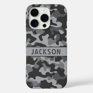 Coque iPhone 16 Pro Camouflage gris personnalisé