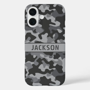 Coque Pour iPhone 16 Camouflage gris personnalisé