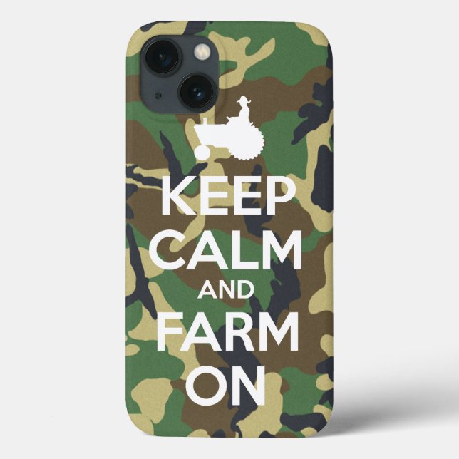 Coques Case-Mate iPhone Camouflage Keep Calm and Farm On (Verso)