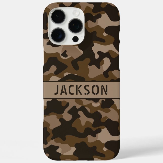 Coques Case-Mate iPhone Camouflage Marron Personnalisé (Verso)