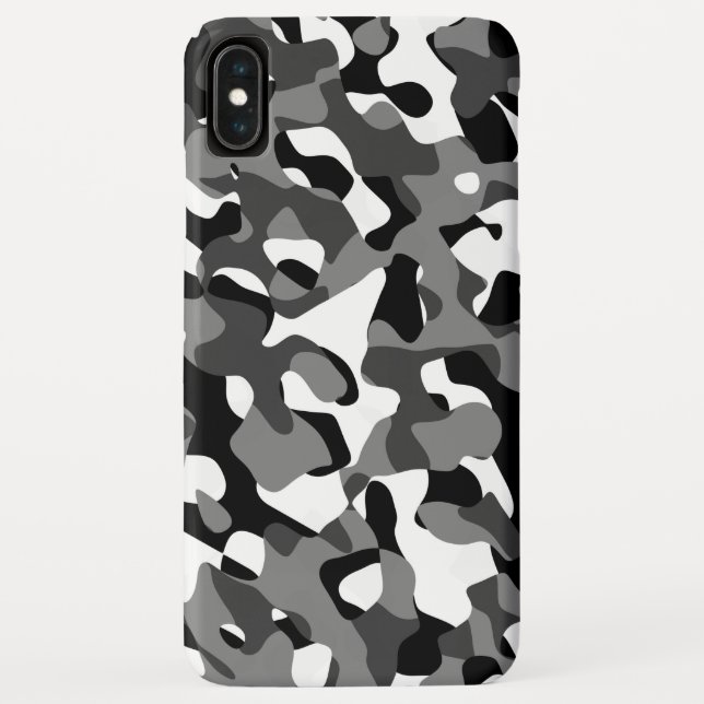 Coques Case-Mate iPhone Camouflage noir et blanc Motif d'impression (Dos)