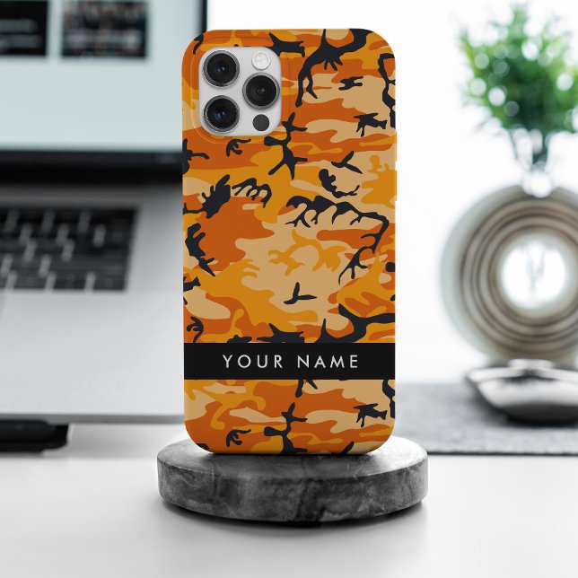 Coques Case-Mate iPhone Camouflage Orange Personnaliser votre nom (Créateur téléchargé)