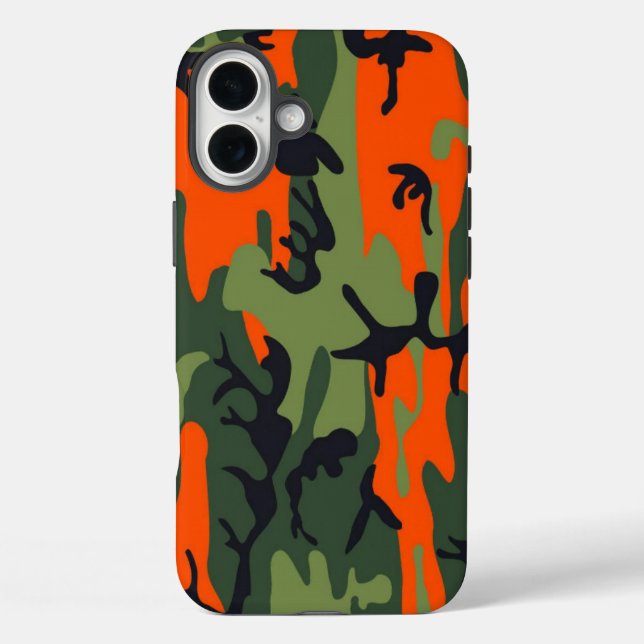 Coques Case-Mate iPhone Camouflage orange vert militaire (Verso)